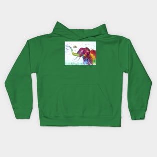 Colourful Elephant and a Bumble bee Kids Hoodie